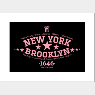 New York Brooklyn, Brooklyn Schriftzug, Brooklyn college style Logo Posters and Art